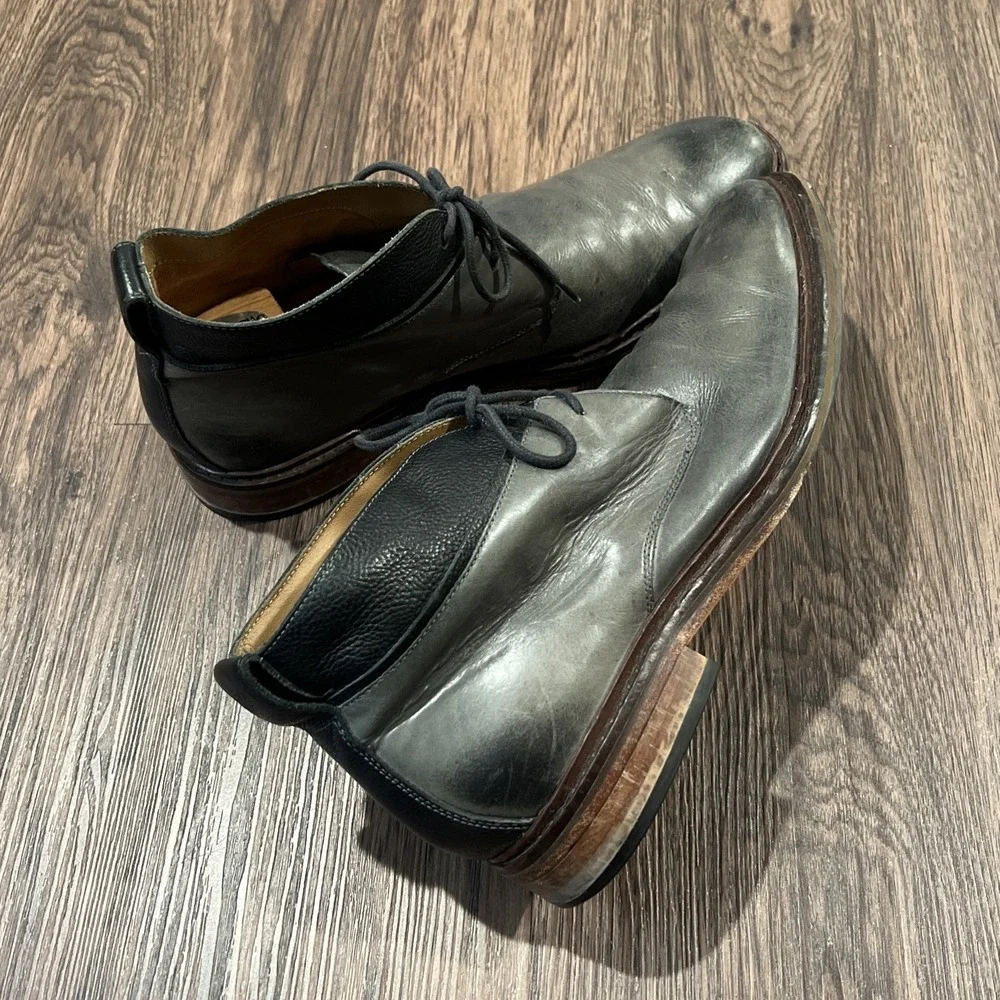 Cole Haan C23862 Mens Gray Burnished Leather Chukka Ankle Boots Size 11 M